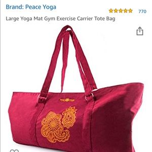 Peace yoga large yoga mat bag